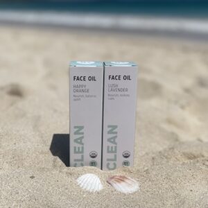 MY24/7 3-in-1 organic face oils with sweet orange, clary sage, lavender, cedarwood. HAPPY ORANGE and LUSH LAVENDER by Red Pantz
