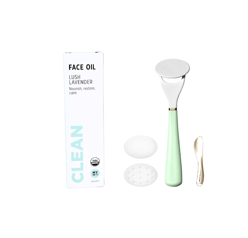 Special bundle: MY24/7 LUSH LAVENDER face oil, organic and LUNAESCENT skin care applicator