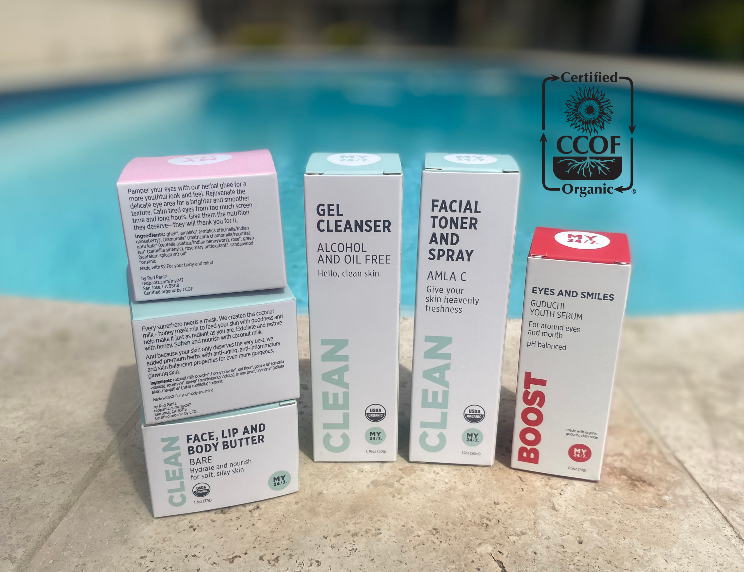 MY24/7 by Red Pantz organic skincare via CCOF 2 MY24/7 by Red Pantz USDA-certified organic Ayurvedic skincare certified by CCOF